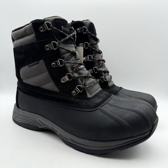 Propet Mens Cortland Boots US 12 XW EU 45.5 Black Canvas Waterproof NIB main image 6